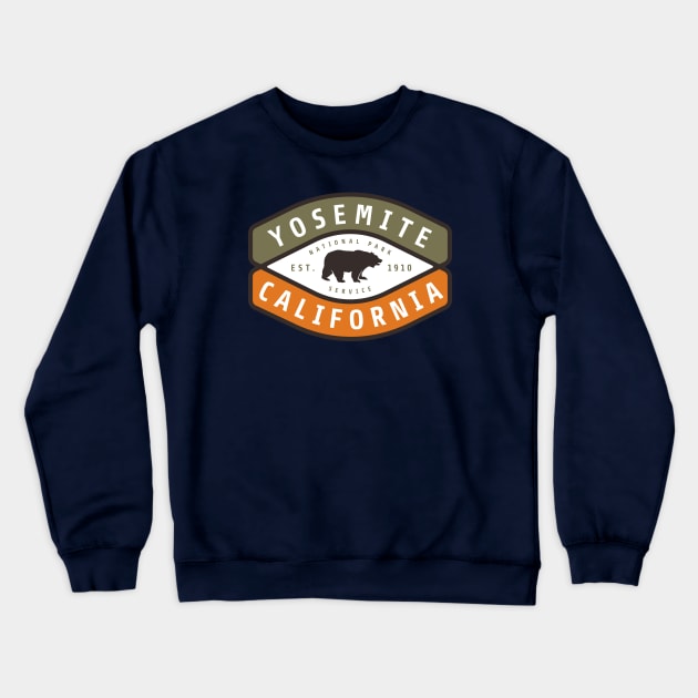 Yosemite National Park Logo Crewneck Sweatshirt by Spatium Natura